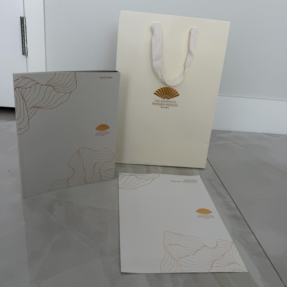 The Mandarin Oriental Residences Miami South Tower Shopping Bag & Table Book
